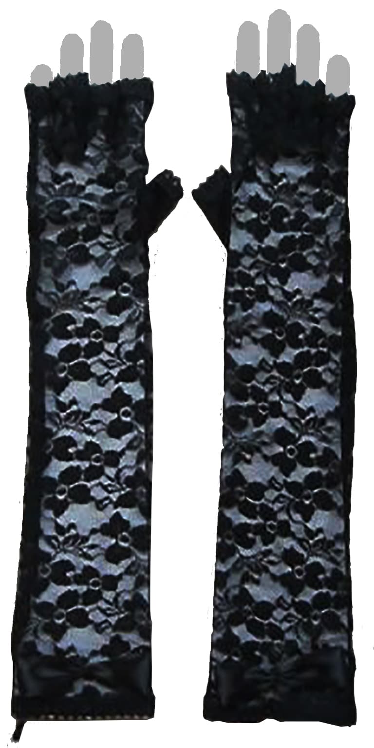 Black Long Lace Gloves