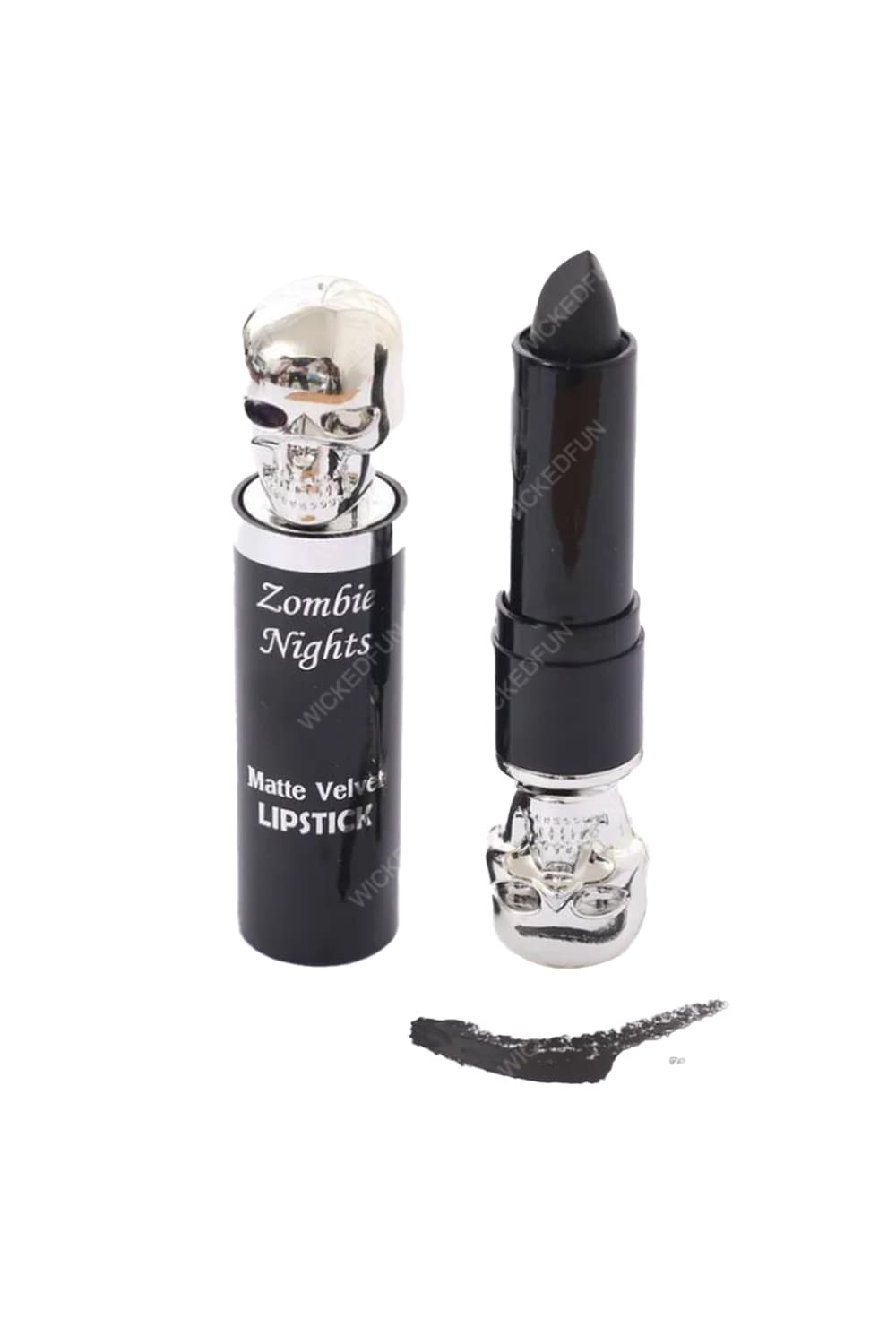 Wickedfun Black Matte Velvet Lipstick (Pack of 12)