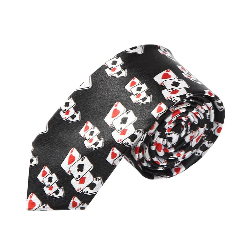 Wickedfun Black Playing Cards Neck Tie