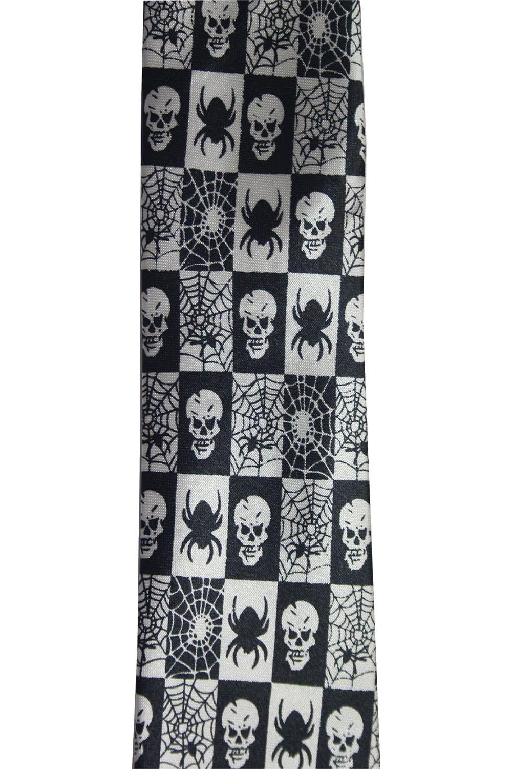 Wickedfun Black Spider and Skull Neck Tie