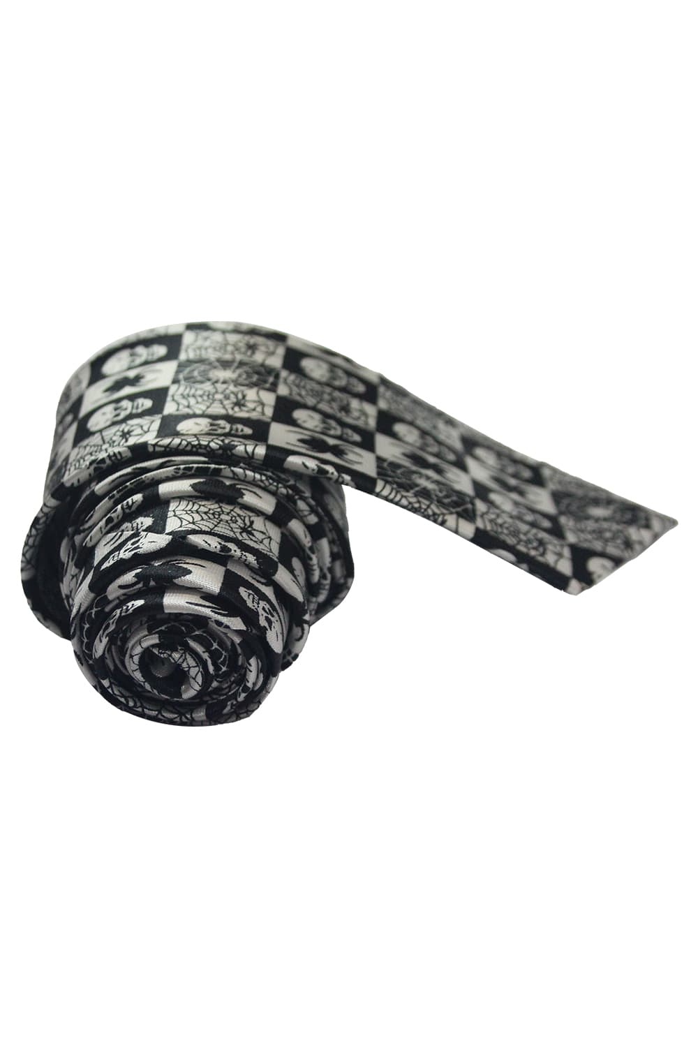 Wickedfun Black Spider and Skull Neck Tie