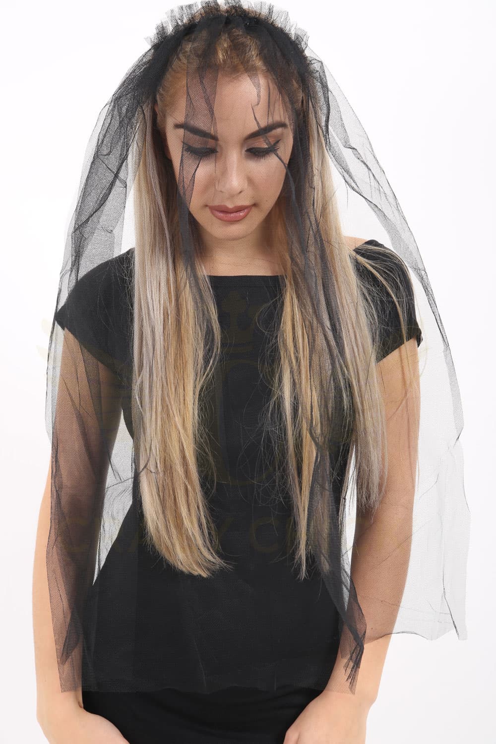 Black Veil on Hair Band
