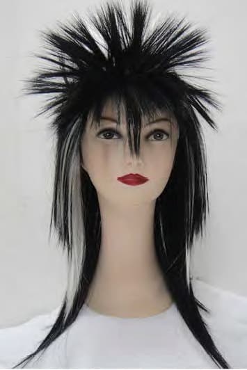 Wickedfun Black White Rock Wig