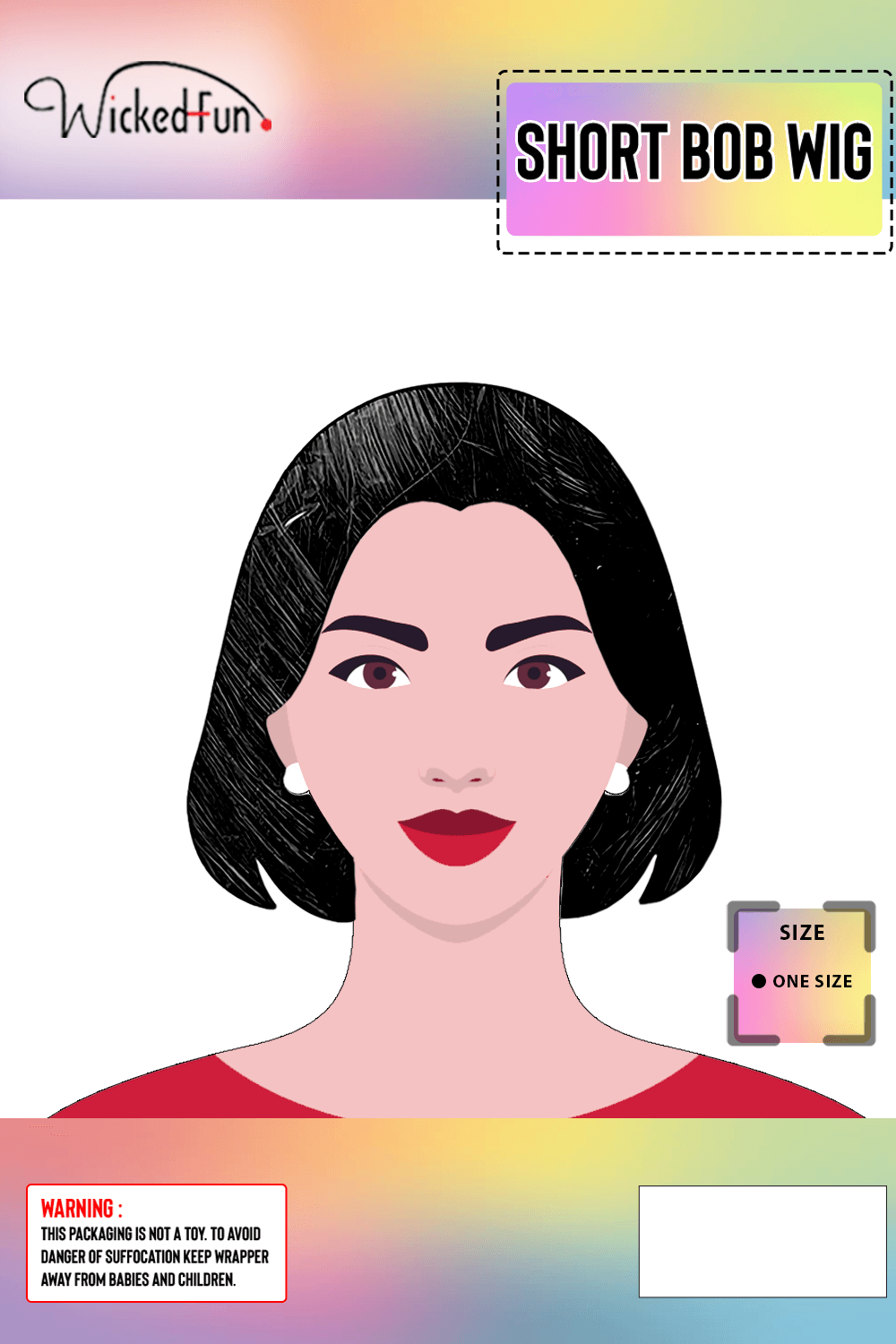 Wickedfun Black Bob Wig