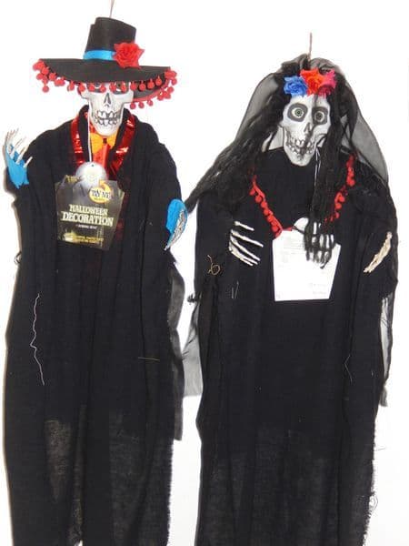 B/O Hanging Day of Dead Bride/Groom 90cm 2 Assorted