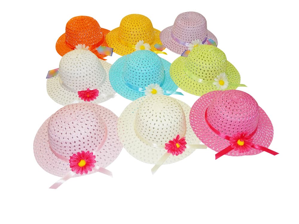 Bonnet With Flowers Assorted Colours