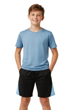 Boys Blue T-shirt and Black Shorts Set