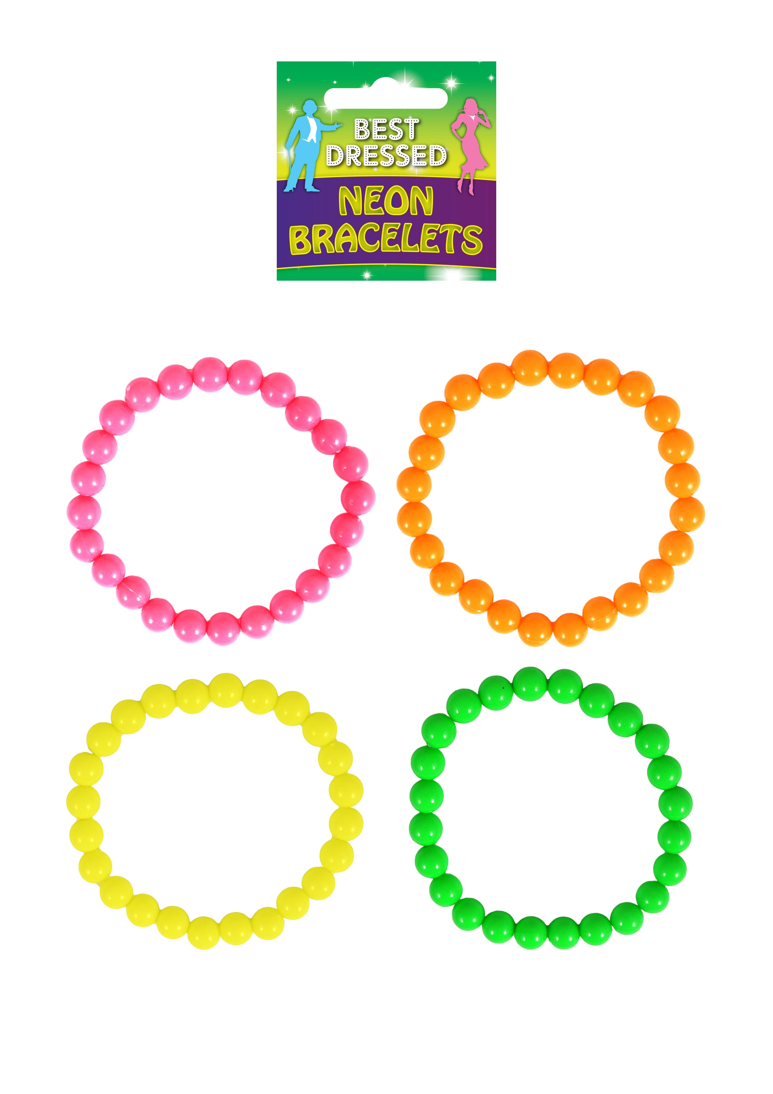 Bracelet Neon 20cm 4 Assorted