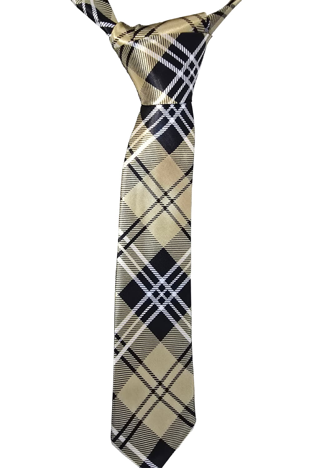 Wickedfun Gold Tartan Neck Tie