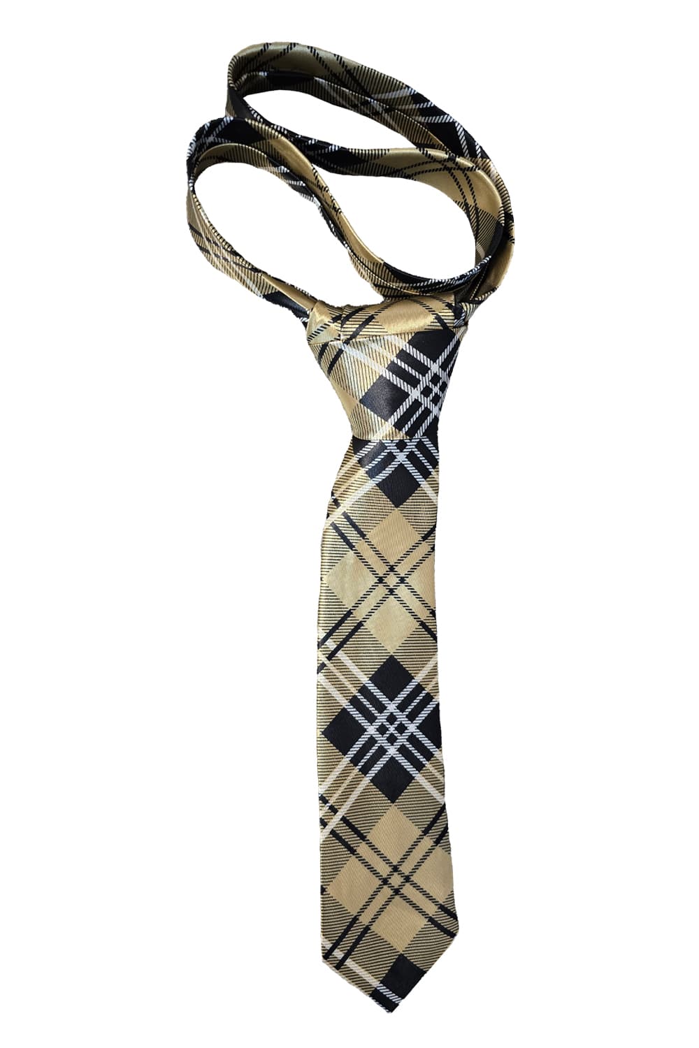 Wickedfun Gold Tartan Neck Tie
