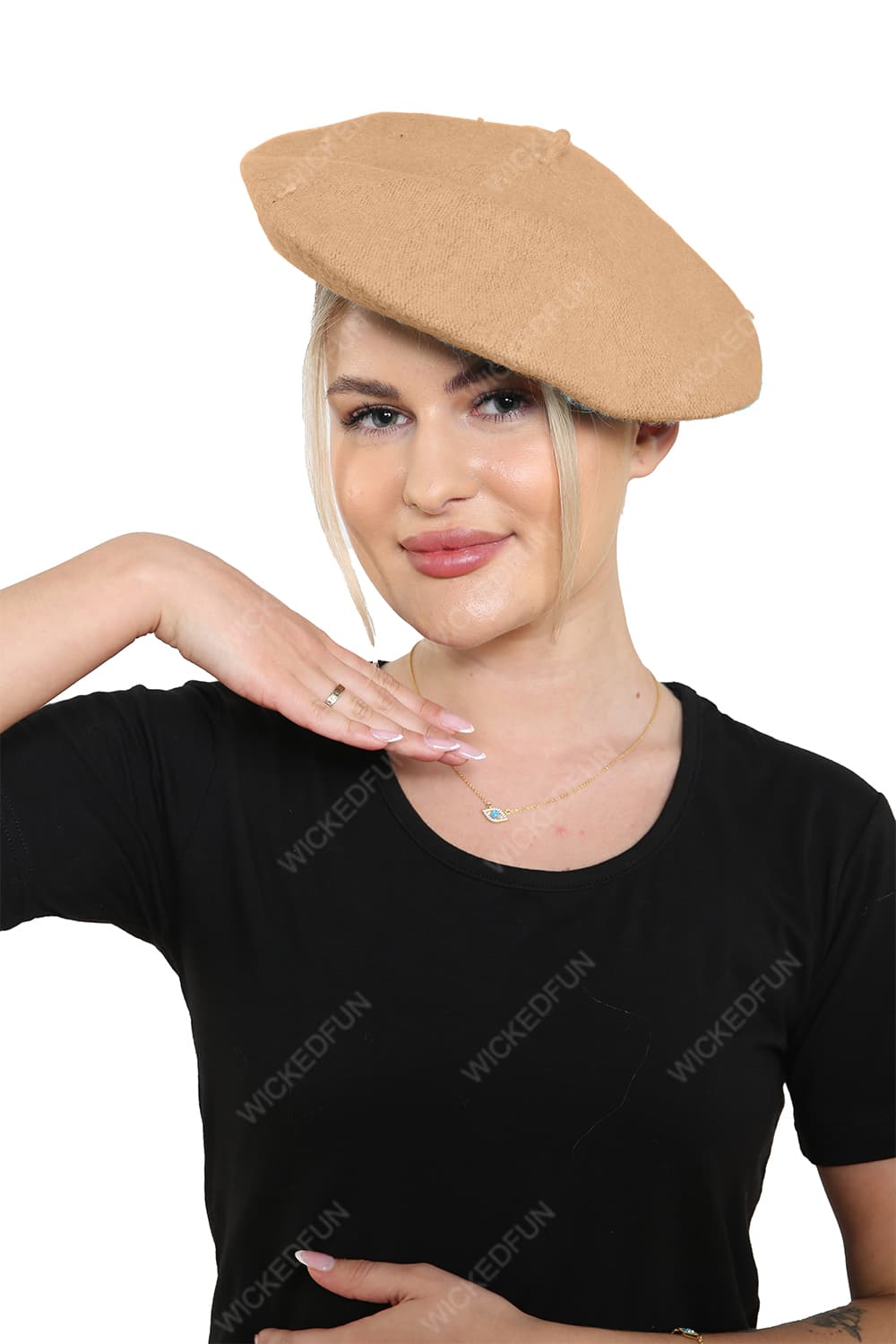 Wickedfun Camel Beret Hat
