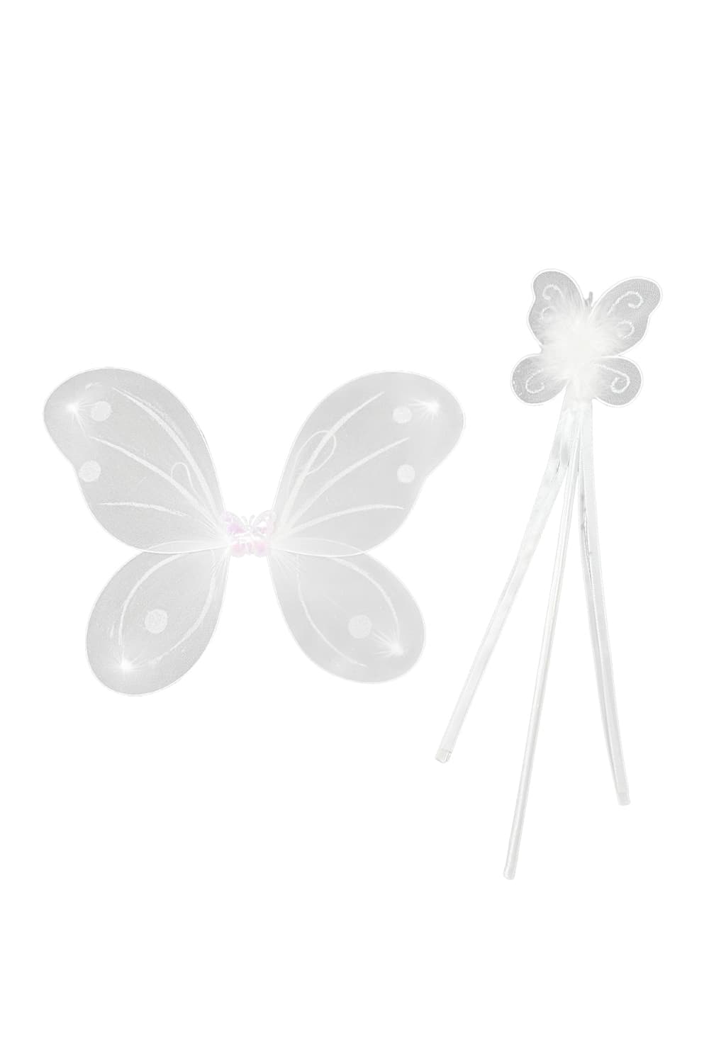 Wickedfun Children's Glitter White Wings With Wand
