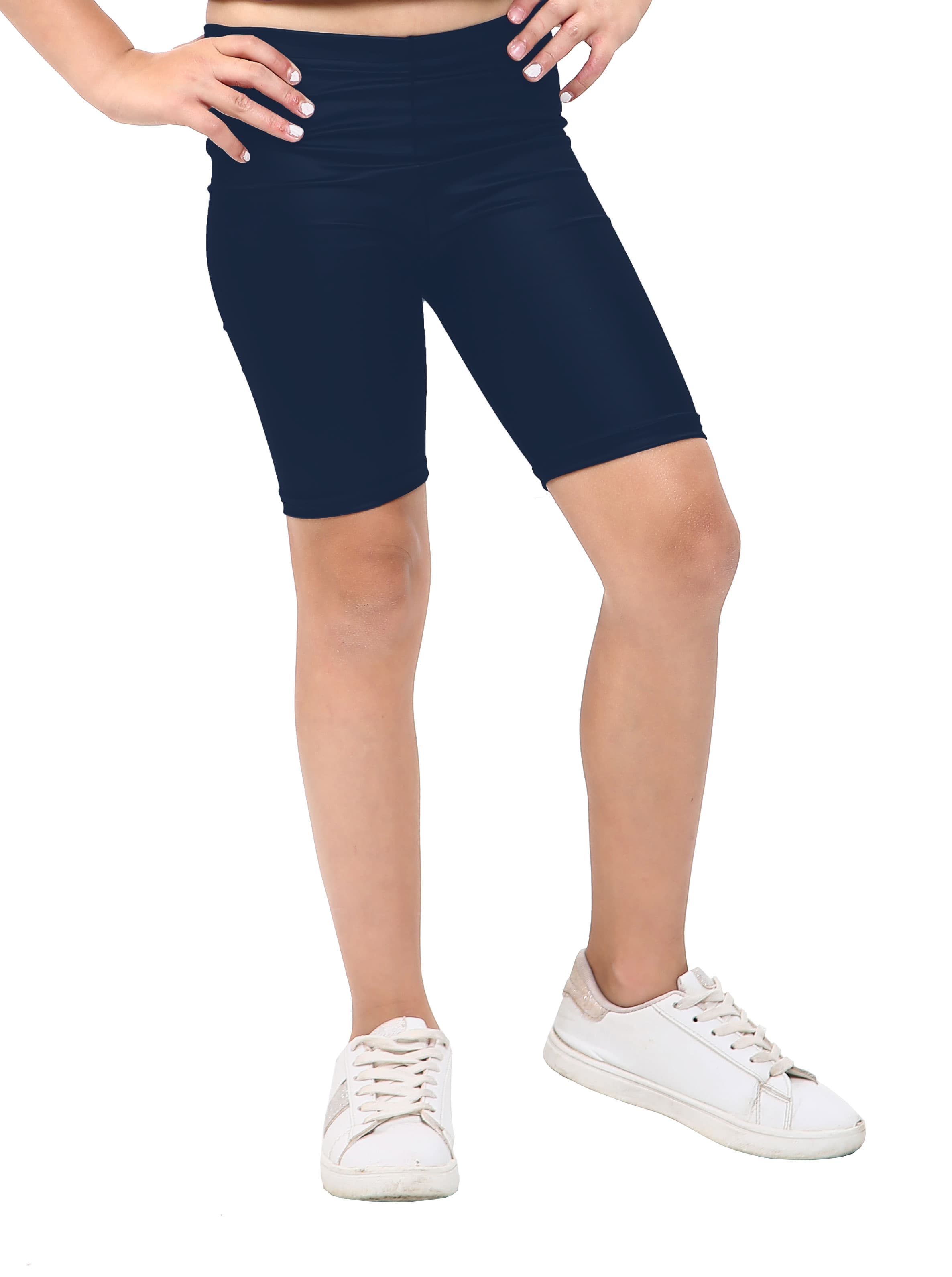 Crazy Chick Children's Navy Cotton Anti-chaffing Half Leggings