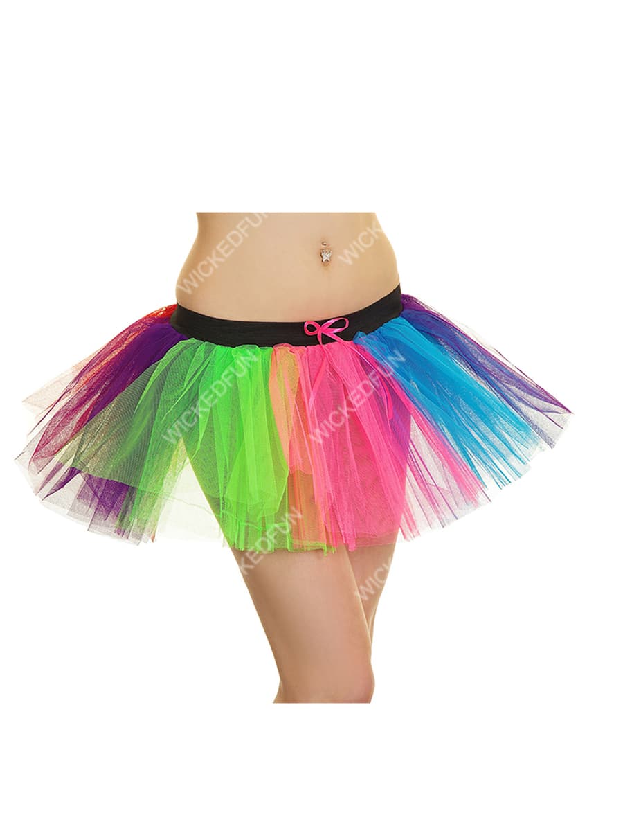 Wickedfun Adult 3 Layer Rainbow Tutu Skirt