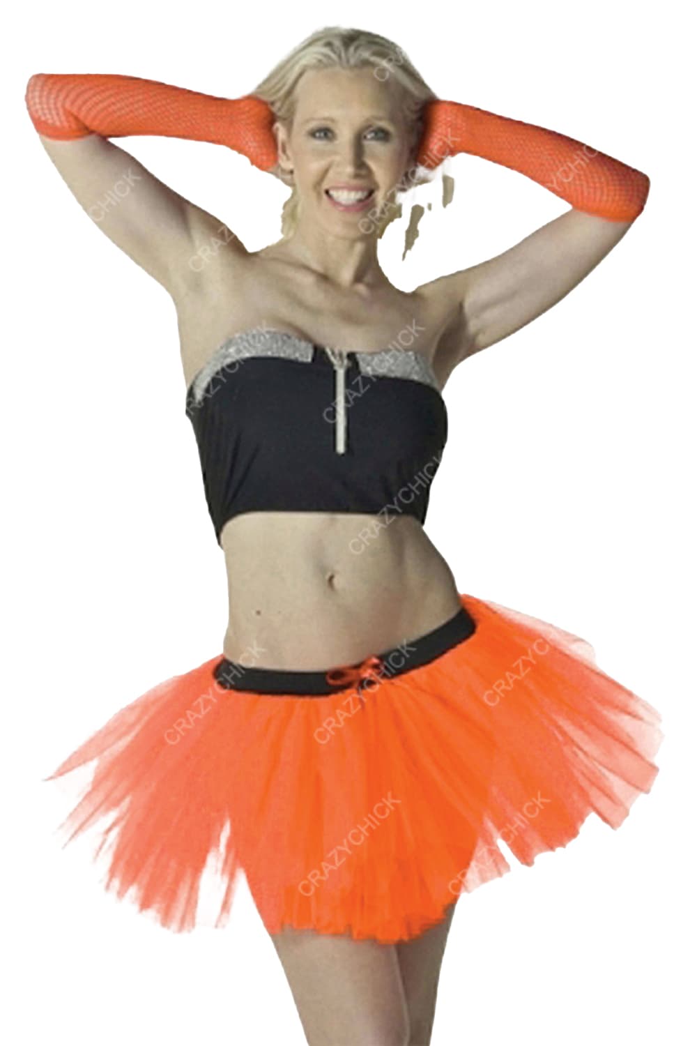 Crazy Chick Adult 3 Layers Orange Tutu Skirt