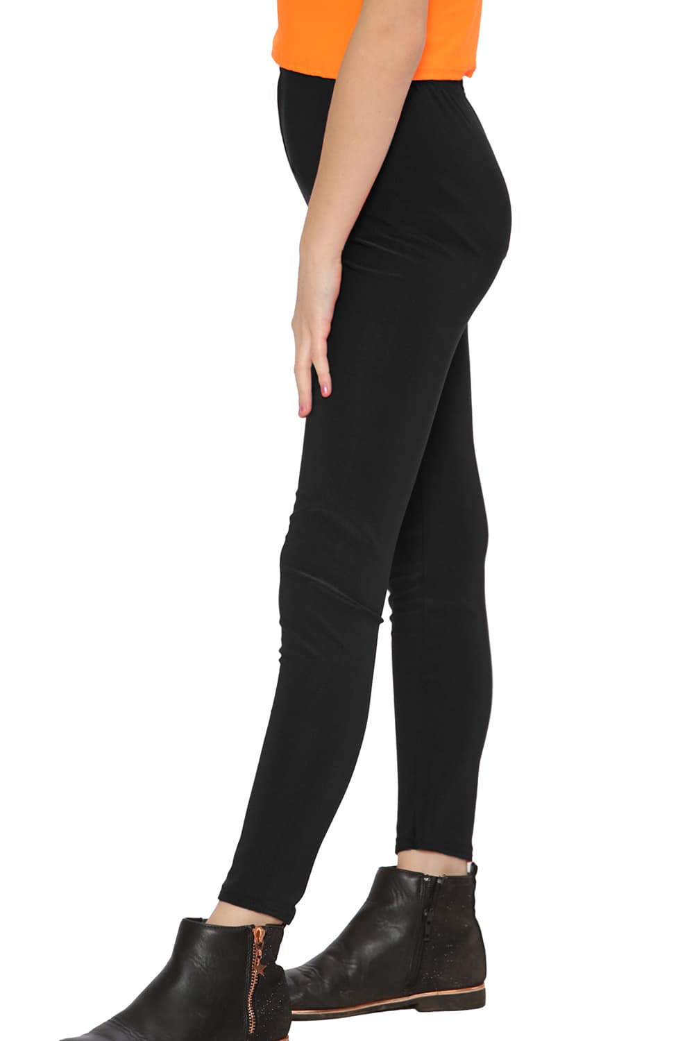 Crazy Chick Girls Microfibre Black Leggings