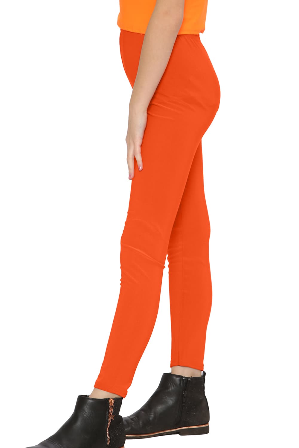 Crazy Chick Girls Microfibre Orange Leggings