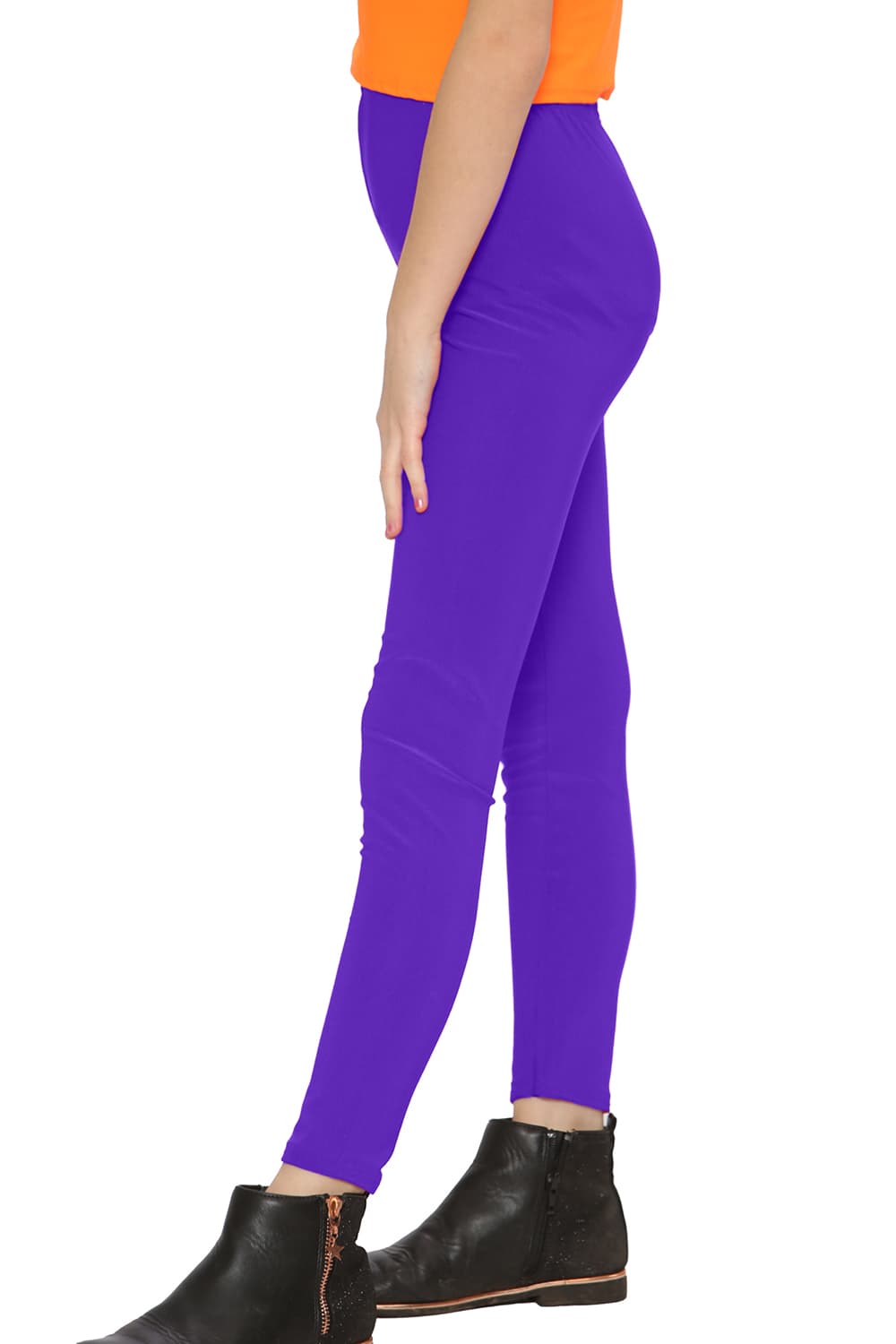 Crazy Chick Girls Microfibre Purple Leggings