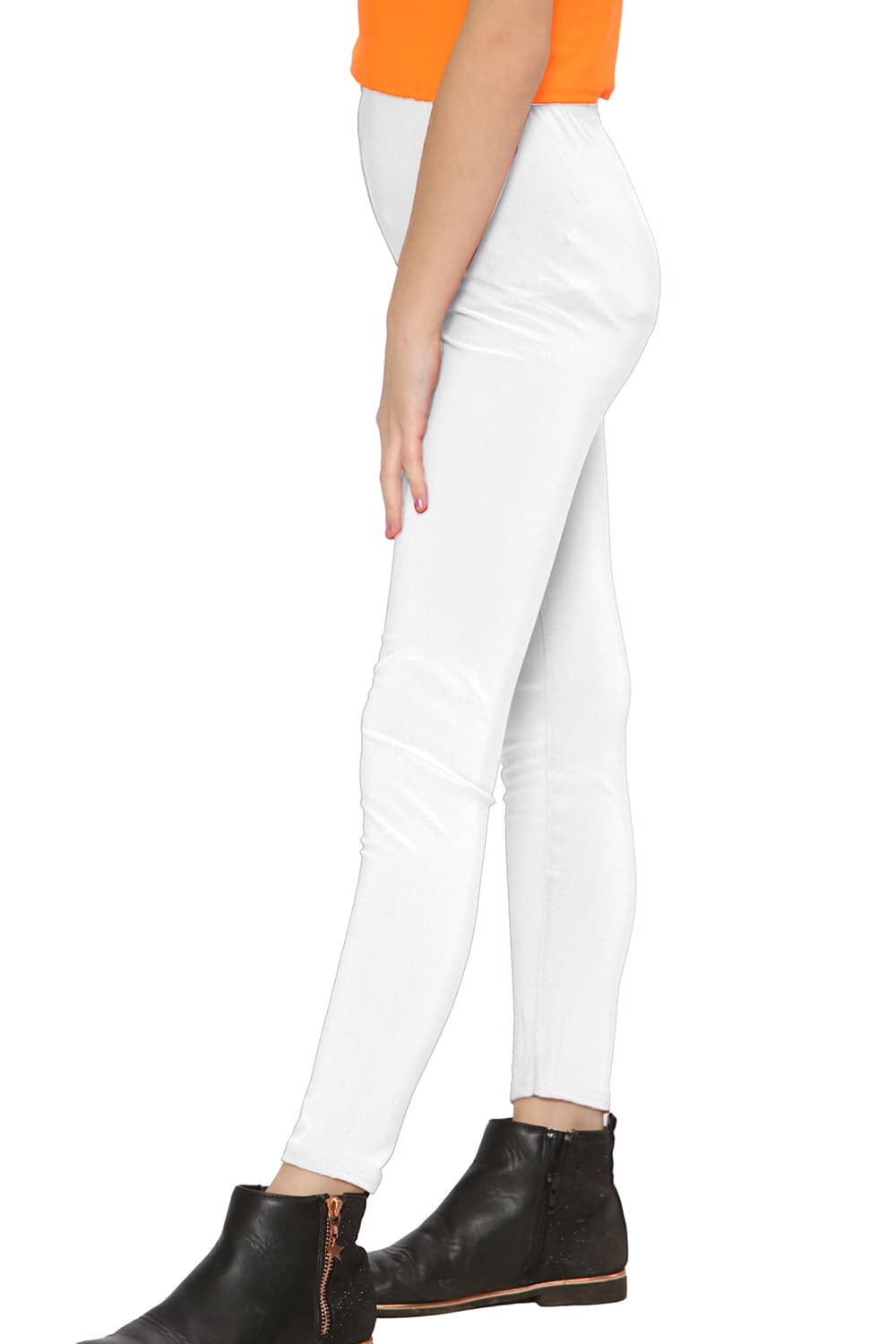 Crazy Chick Girls Microfibre White Leggings