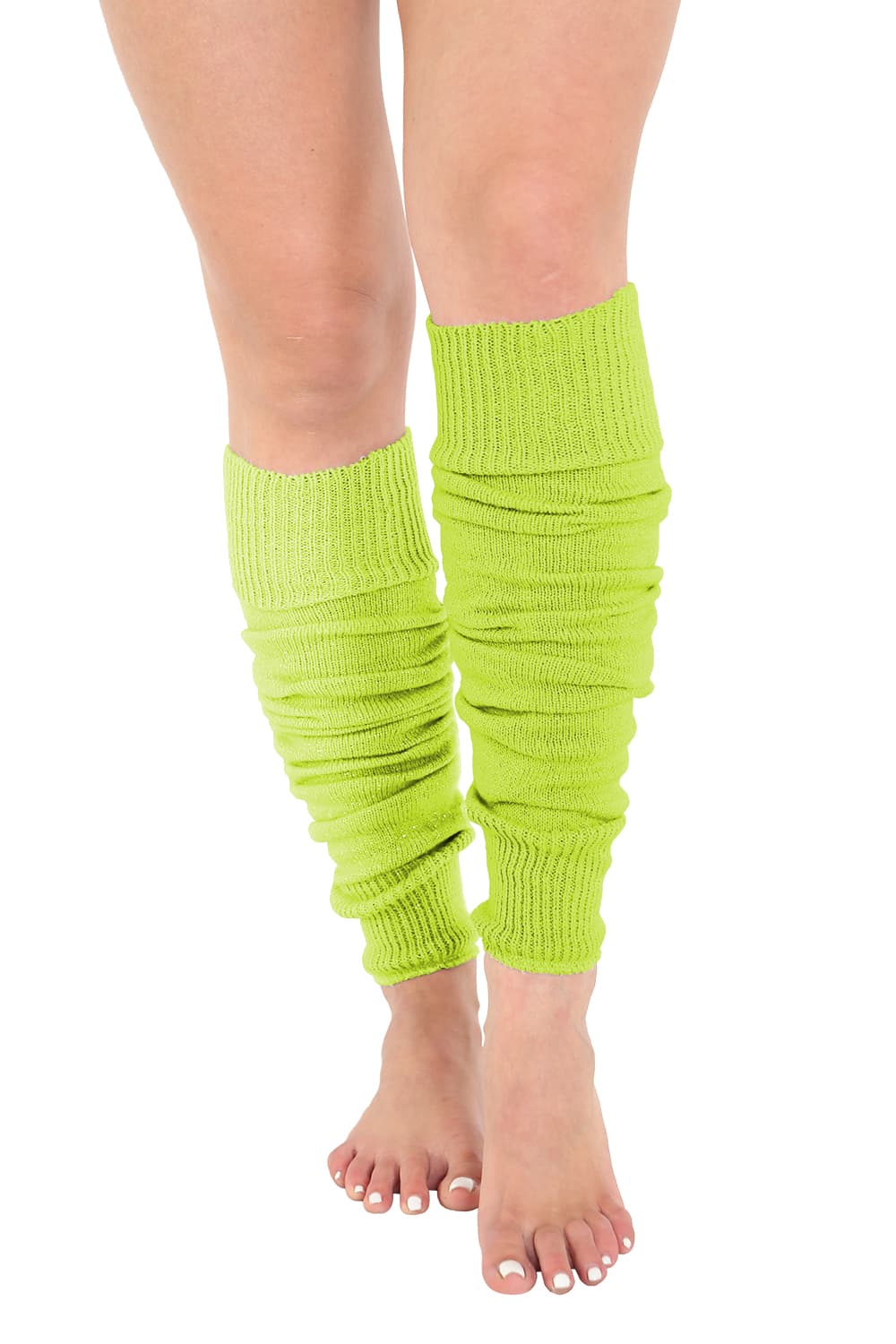 Crazy Chick Plain Lime Yellow Legwarmers