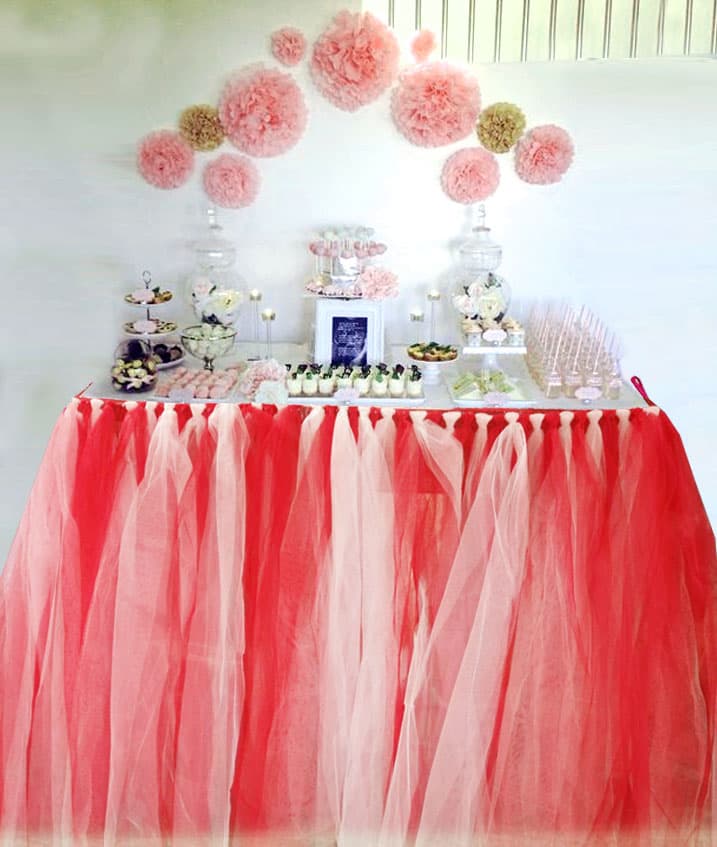 Wickedfun Red White Table Tutu Skirt