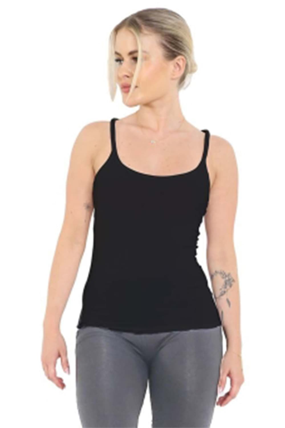 Crazy Chick Adult Microfibre Black Vest Top