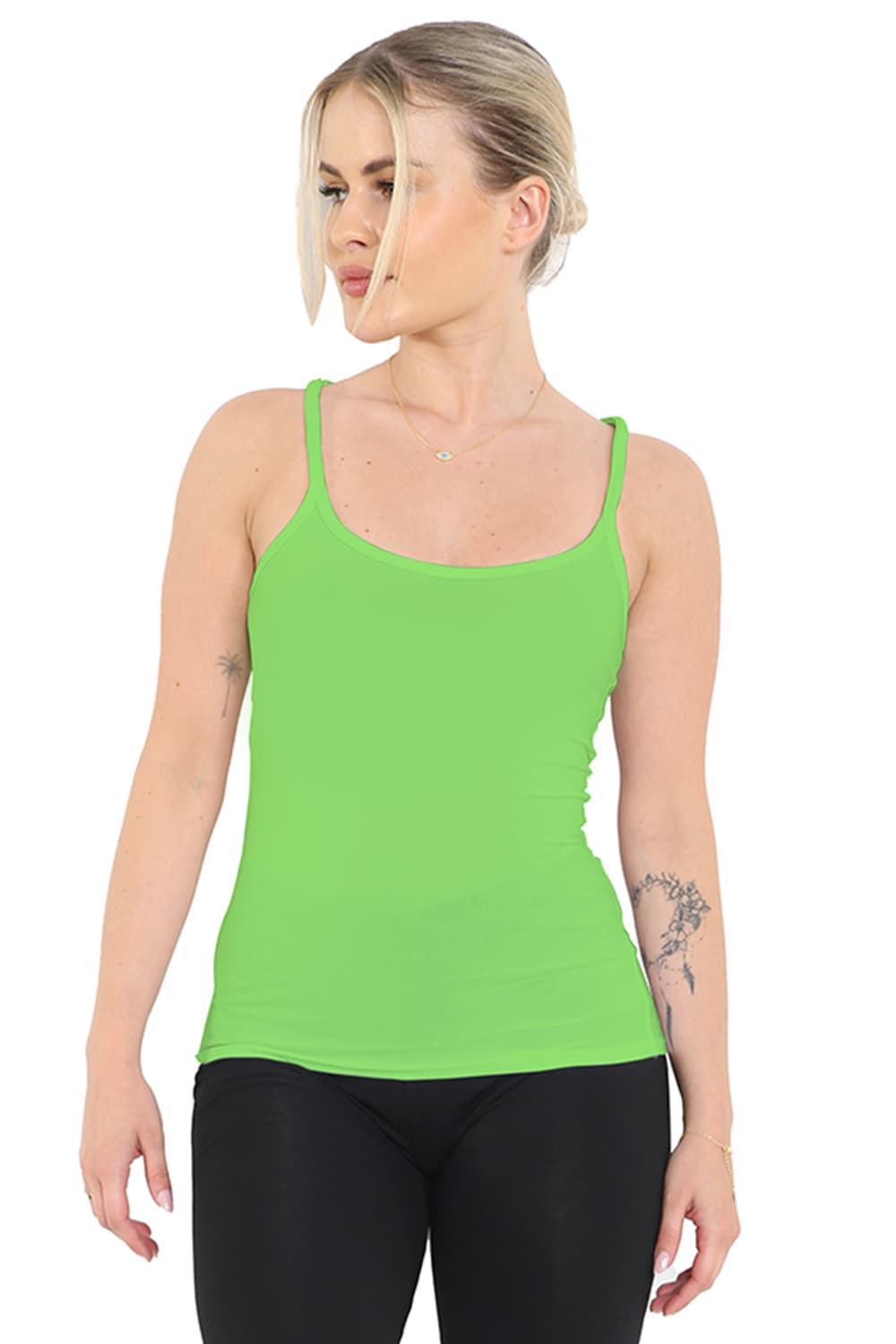 Crazy Chick Adult Microfibre Neon Green Vest Top