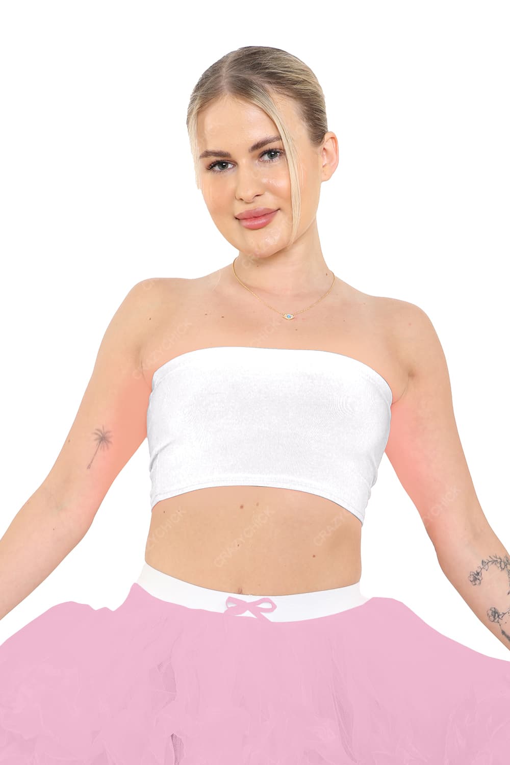 Crazy Chick Adult White Boob Tube