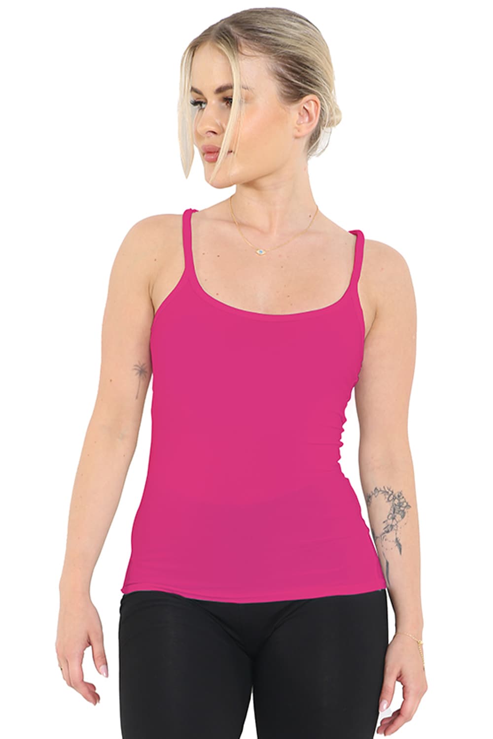 Crazy Chick Adult Cotton Pink Vest Top