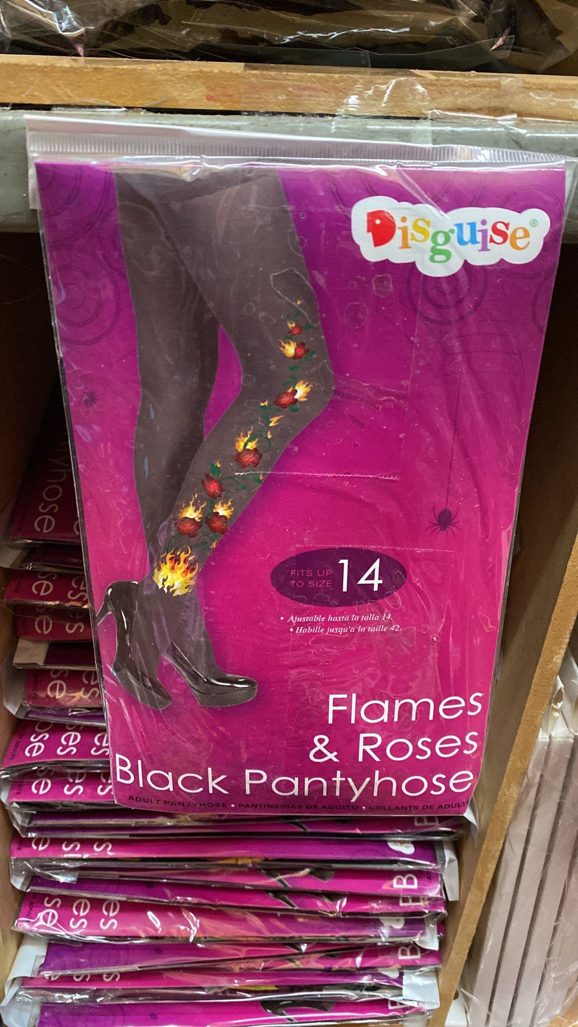 Flames And Roses Black Pantyhose Tights