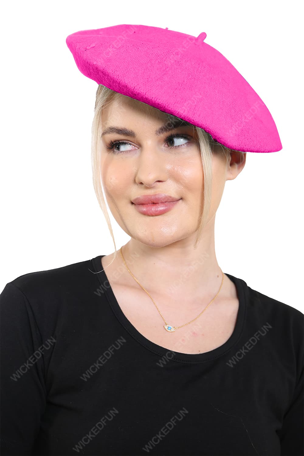 Wickedfun Fuschia Beret Hats