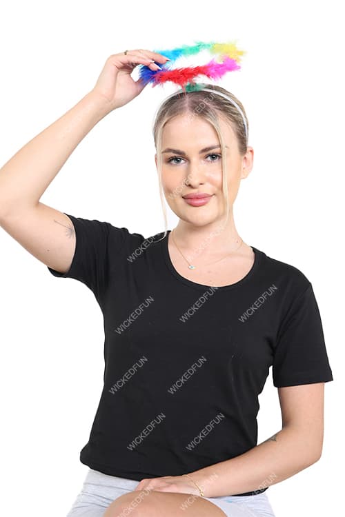 Wickedfun Rainbow Gay Pride Angel Halo Hairband (Pack of 12)