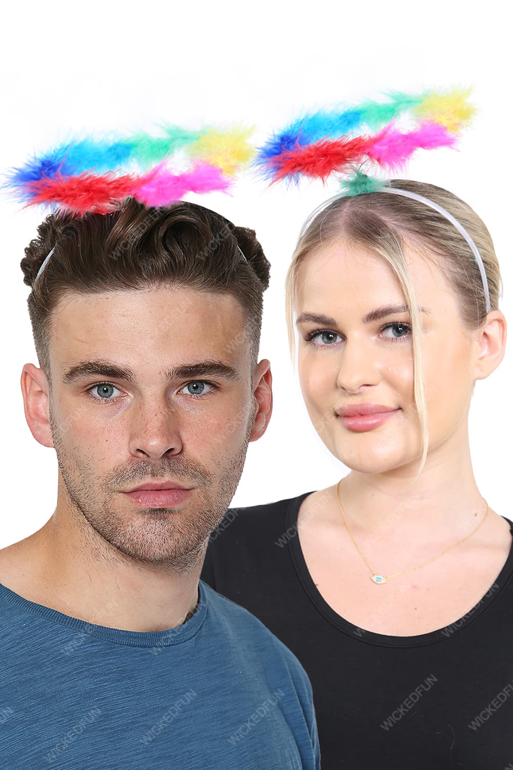 Wickedfun Rainbow Gay Pride Angel Halo Hairband (Pack of 12)