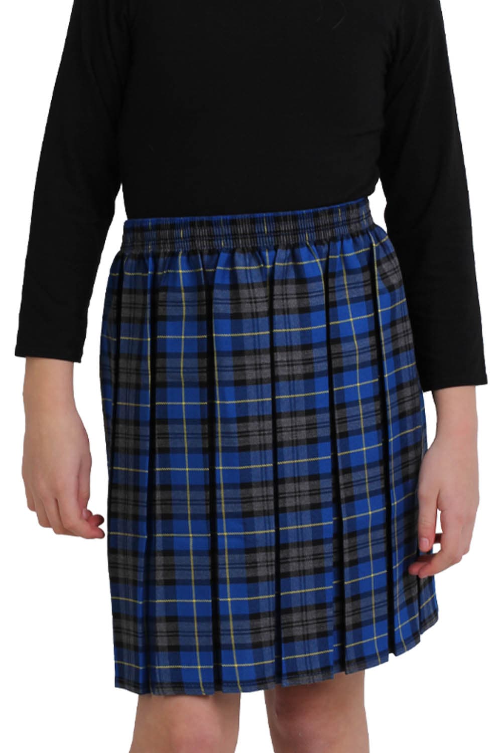 Crazy Chick Girls Blue Box Pleated Tartan Skirt