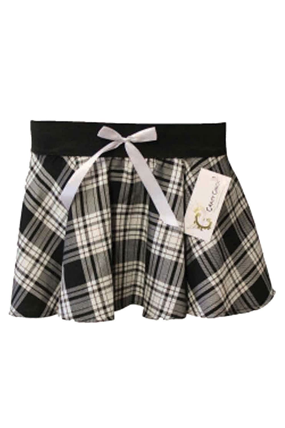 Crazy Chick Girls Bow Tartan Skirt Black/White