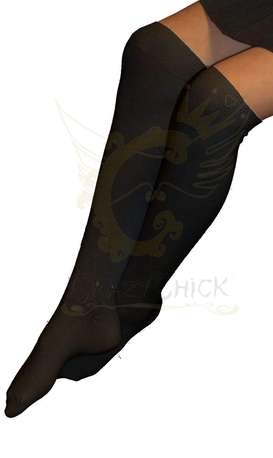 Crazy Chick Girls Knee High Socks Black (3pairs)