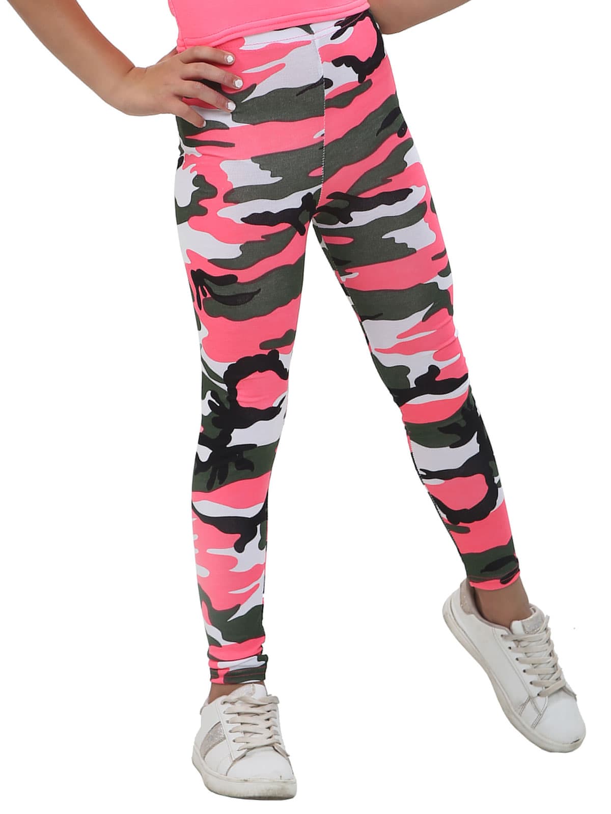 Crazy Chick Girls Pink Camouflage Leggings