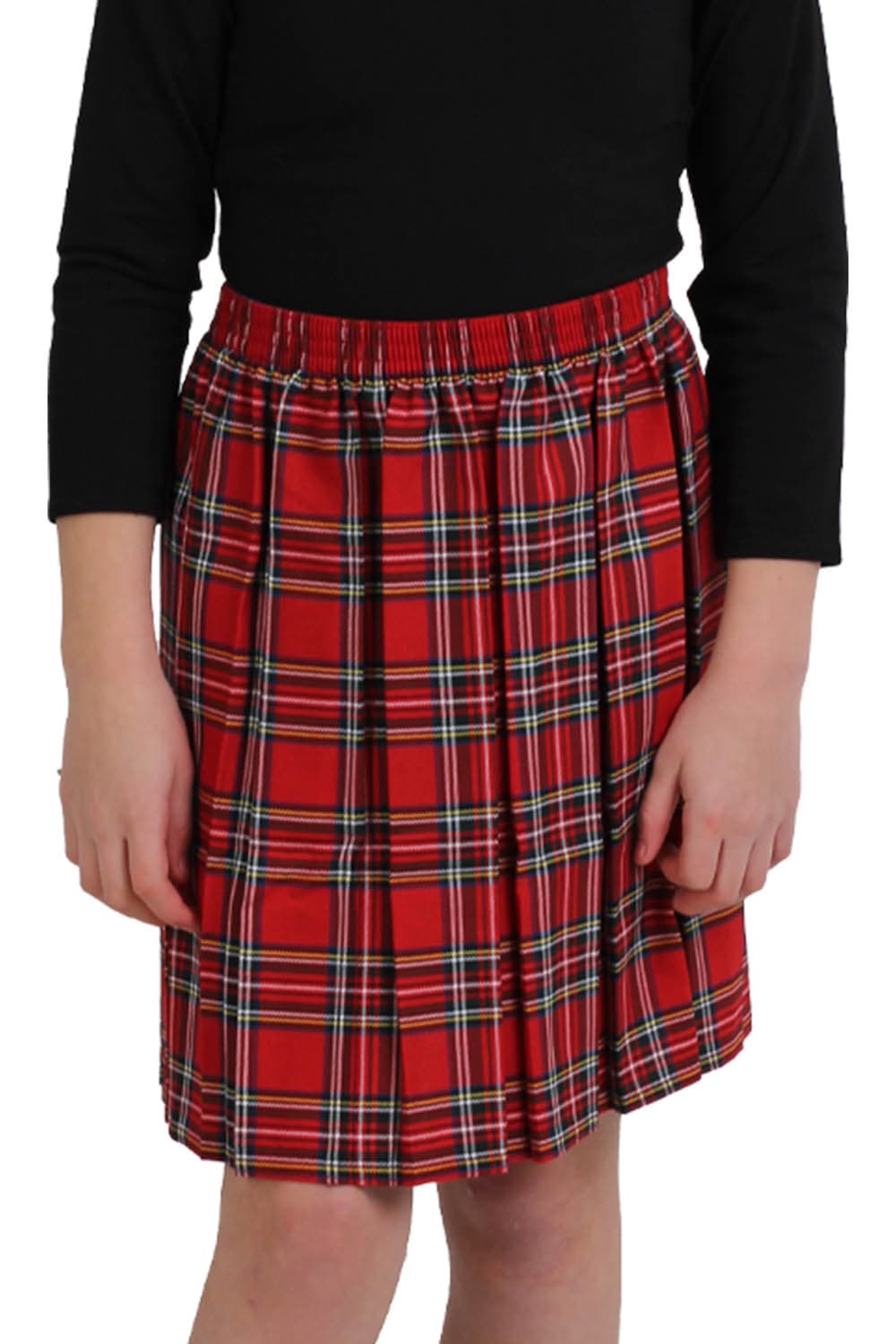 Crazy Chick Girls Red Box pleated Tartan Skirt