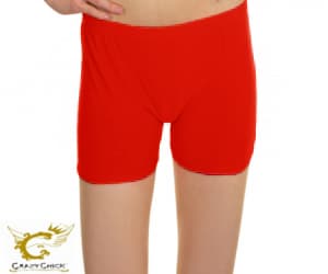 Crazy Chick Girls Microfibre Neon Red Hot Pants