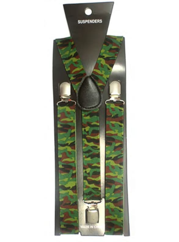 Wickedfun Green Camouflage Printed Braces (2.5 cm)