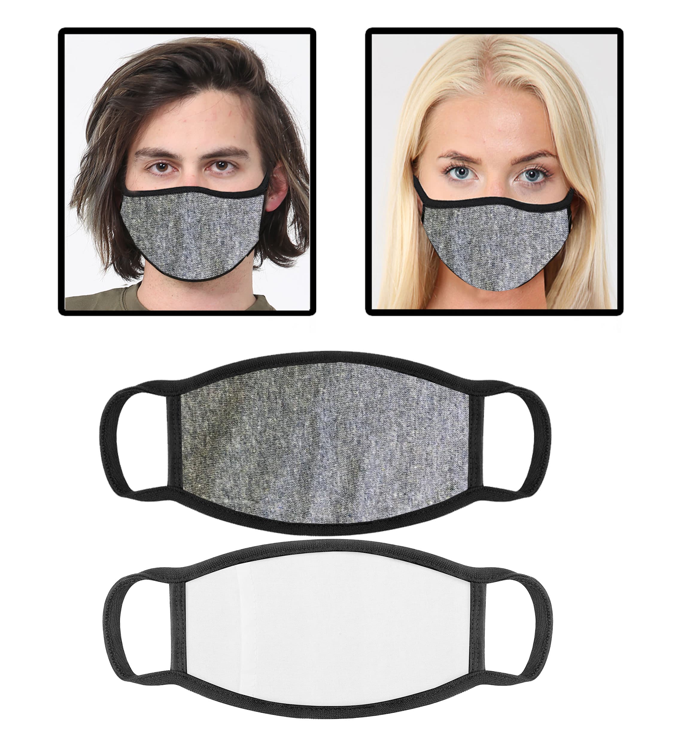 Grey Cotton Face Covering With Filter Pocket