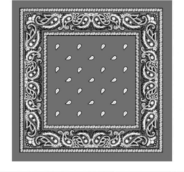 Grey Paisley Bandana