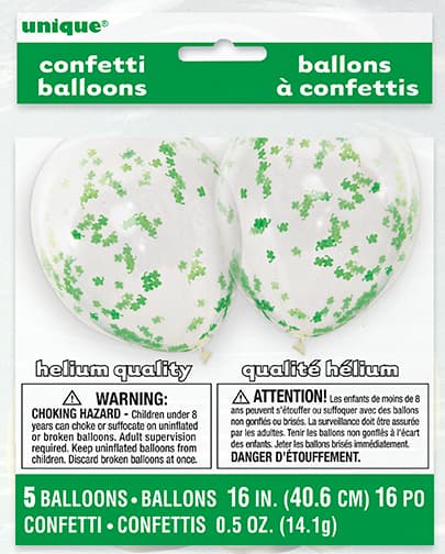 Happy ST Patrick Day Confetti Balloons ( Pack of 5)