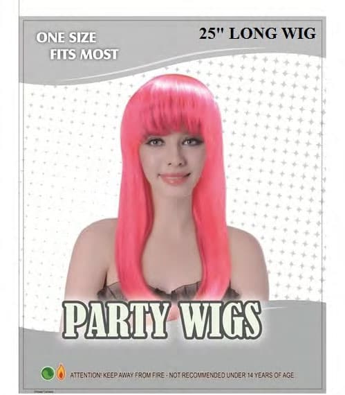 Wickedfun Hot Pink Long Bob Wig