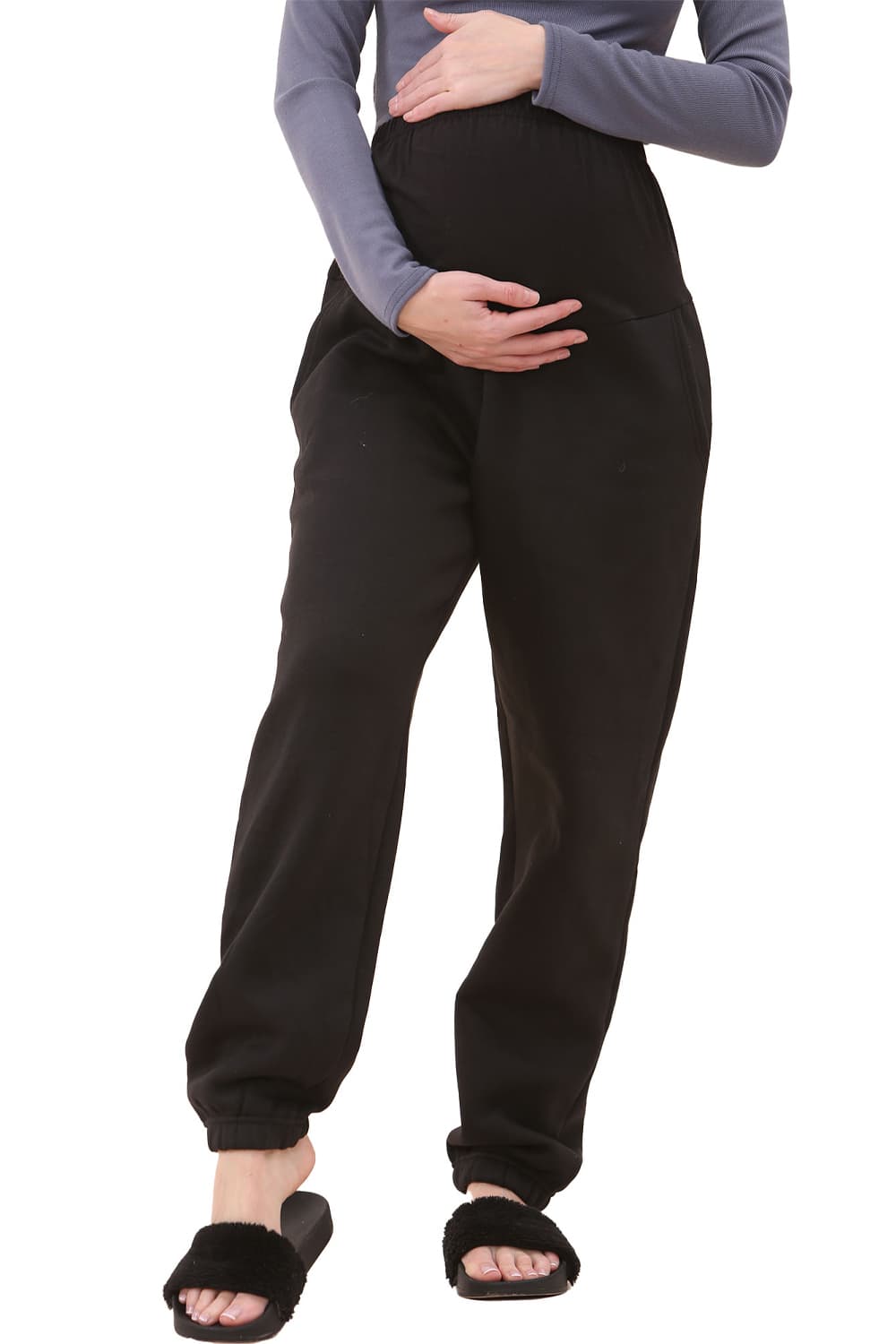 Hugs and Kisses Maternity Fleece Jogger Soft and Stretchy for Pregnancy