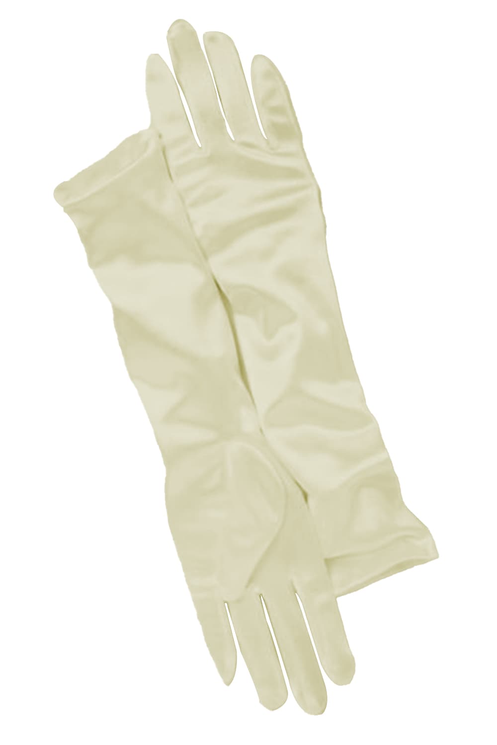Wickedfun Ivory Long Satin Gloves