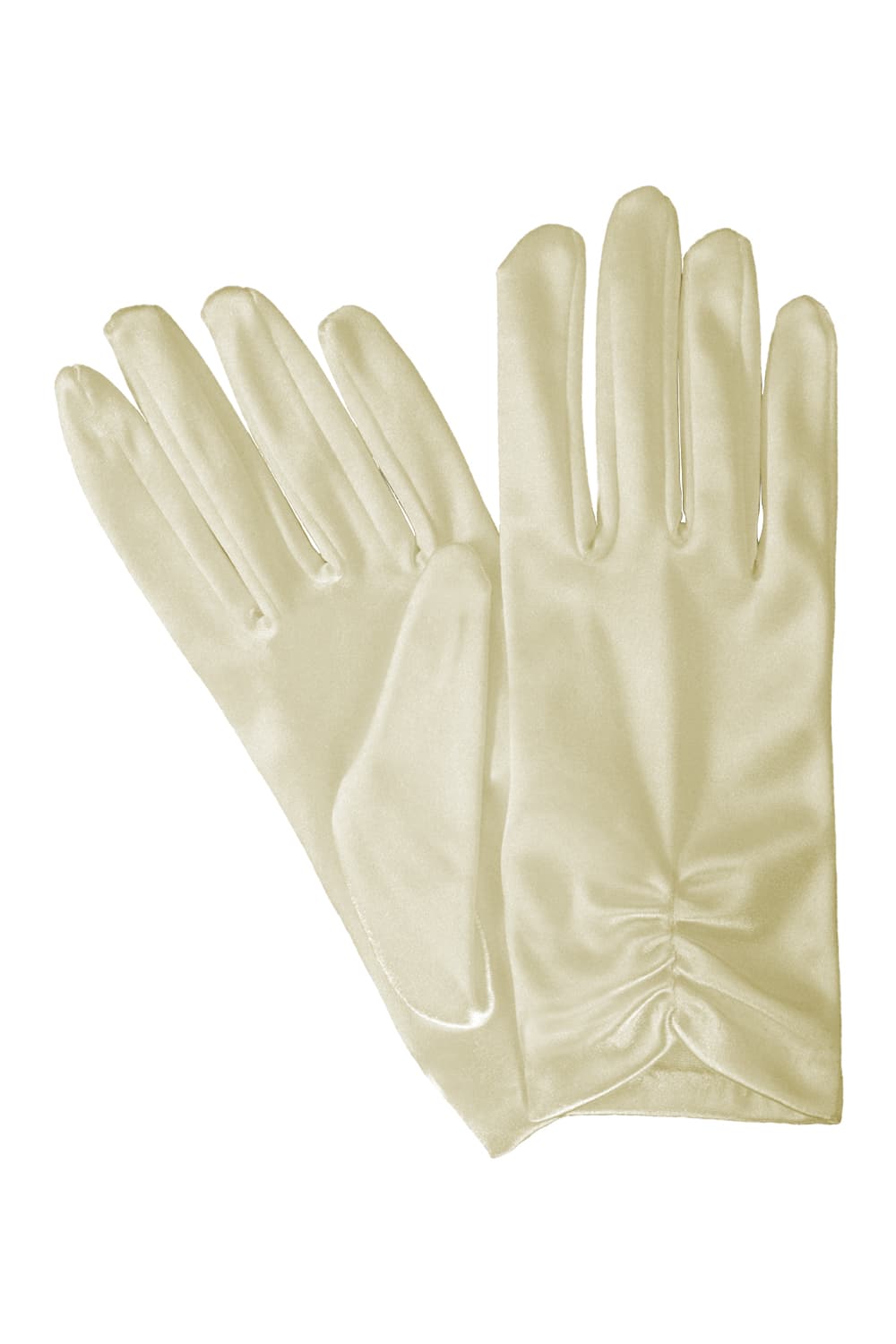 Wickedfun Ivory Short Ruched Gloves