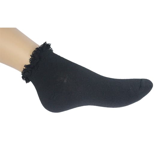 Crazy Chick Girls Black Ankle Frill Socks (Pack of 3)