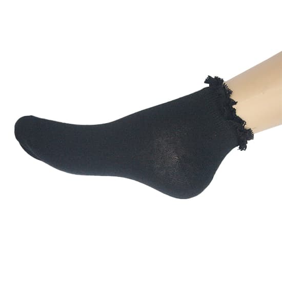 Crazy Chick Girls Black Ankle Frill Socks (Pack of 3)
