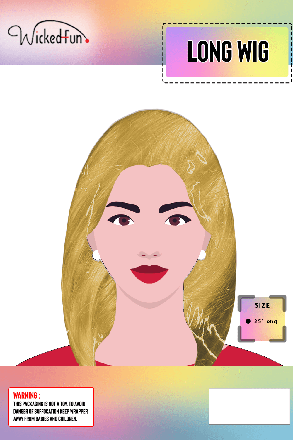 Wickedfun Ladies Blonde Long Wig